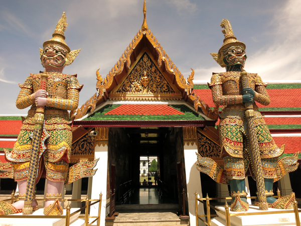 Mythical guardians (“Yads") protecting the Temple of Emerald Buddha